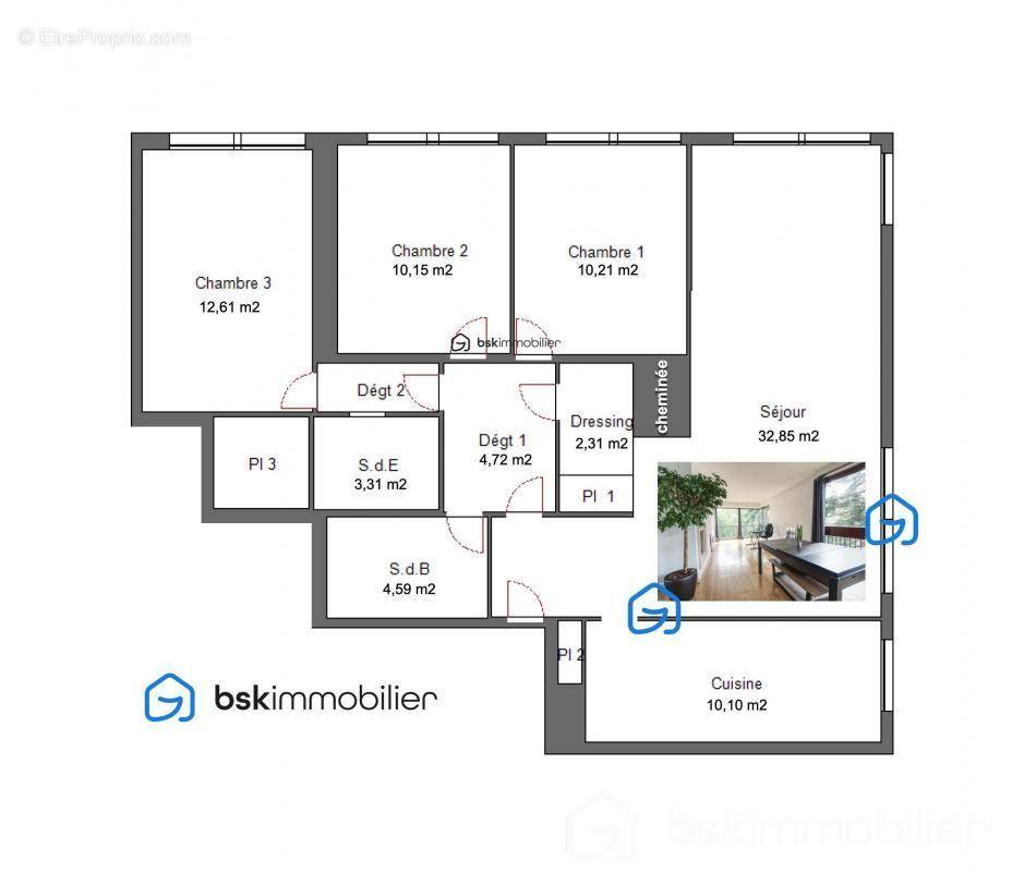 Appartement à FONTENAY-LE-FLEURY