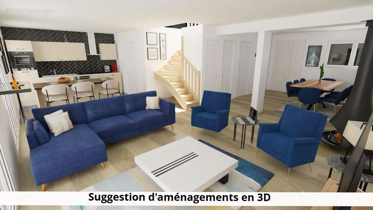 Suggestion d&#039;aménagement 3D - Maison à VERNOUILLET