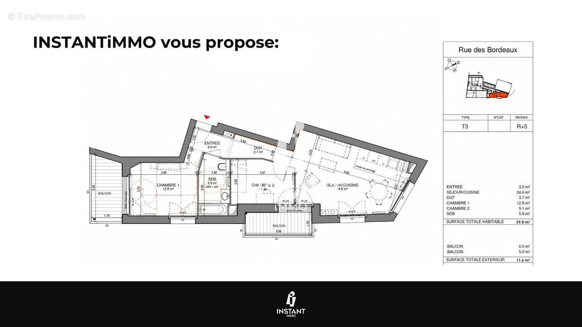 Plan de l&#039;appartement - Appartement à CHARENTON-LE-PONT