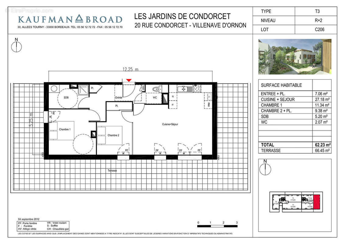 Appartement à VILLENAVE-D&#039;ORNON