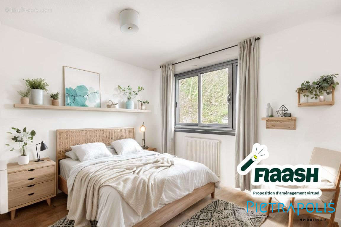 Aménagement virtuel - Chambre 1 - Appartement à FONTAINES-SUR-SAONE