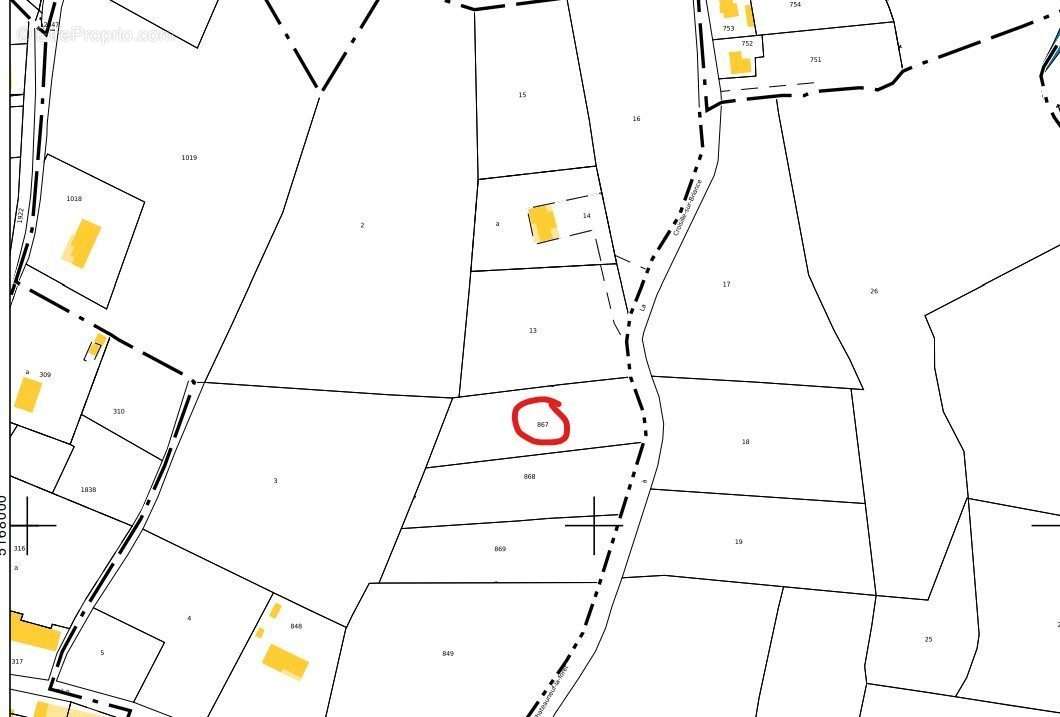 extrait cadastre - Terrain à CHATEAUNEUF-LA-FORET