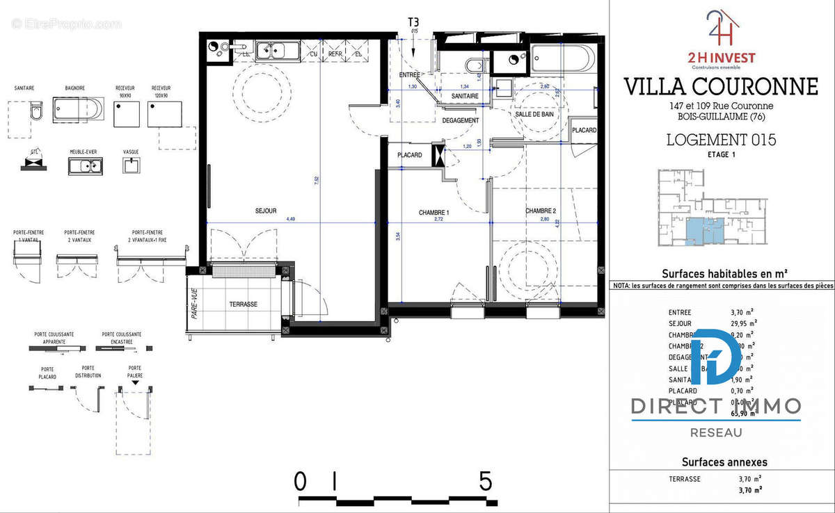 Appartement à BOIS-GUILLAUME