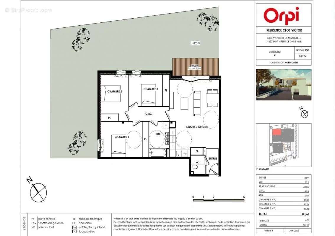 Appartement à SAINT-ORENS-DE-GAMEVILLE