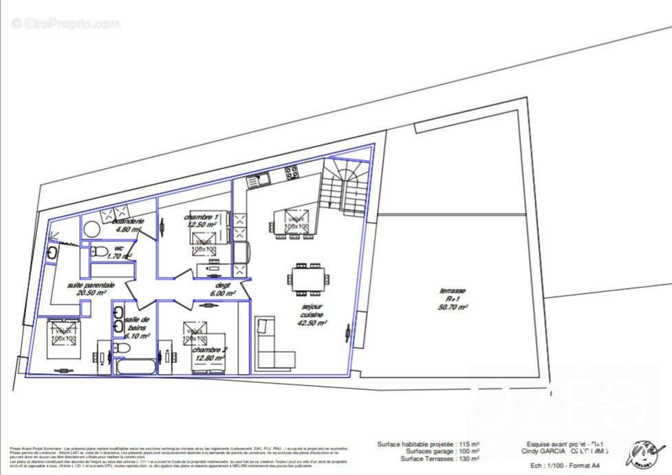 Plan étage - Maison à ELNE