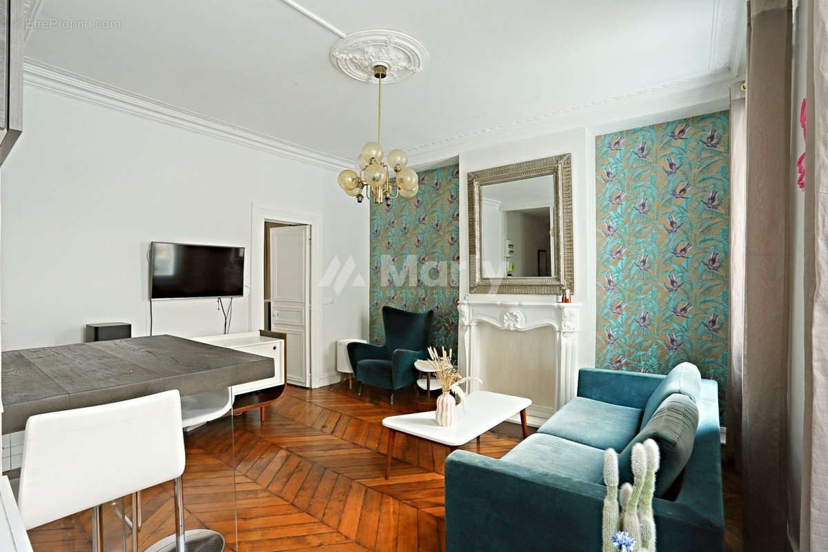 Le salon/salle à manger - Appartement à PARIS-19E