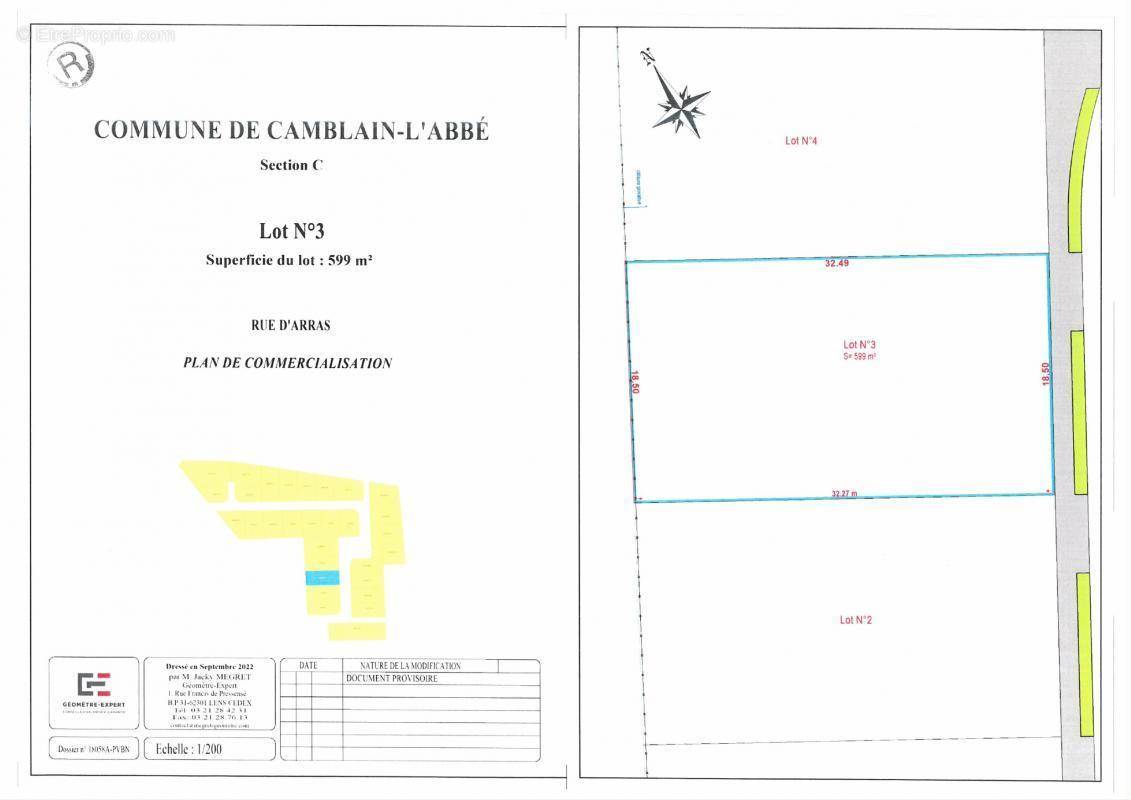 Terrain à CAMBLAIN-L&#039;ABBE