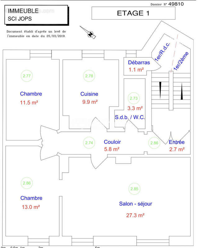 Plan 1er étage - Appartement à SARREGUEMINES