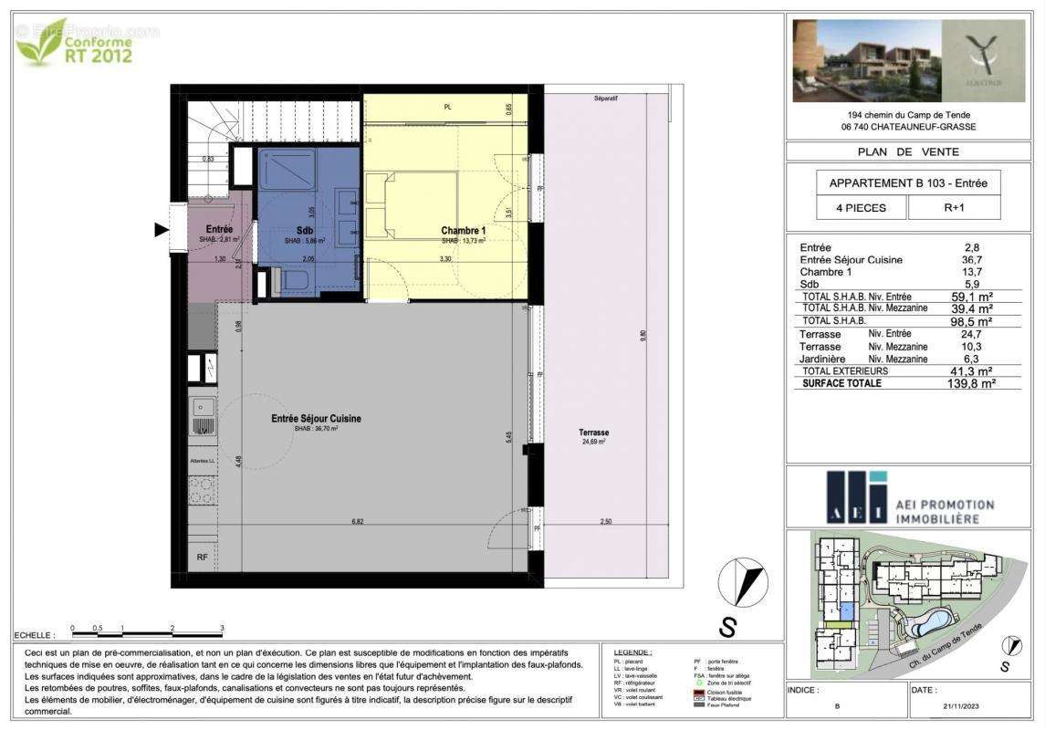 Appartement à CHATEAUNEUF-GRASSE