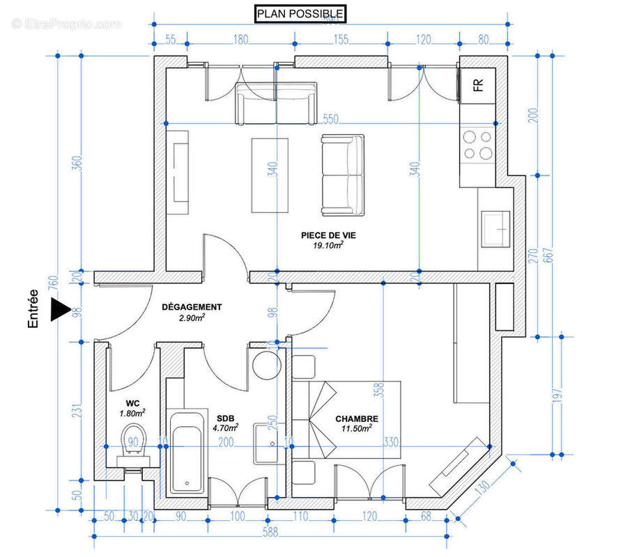 Appartement à LEVALLOIS-PERRET