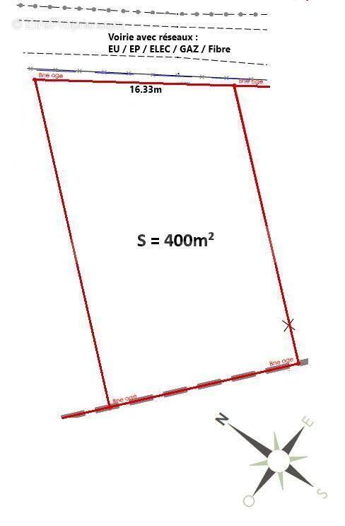 Plan Terrain geometre 400m² - Terrain à MAGNY-LE-HONGRE