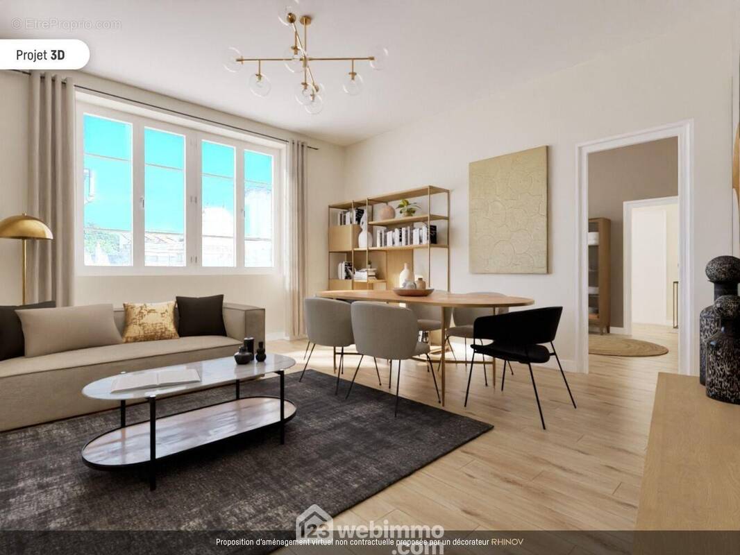 Proposition virtuelle 3D d&#039;aménagement. - Appartement à POITIERS